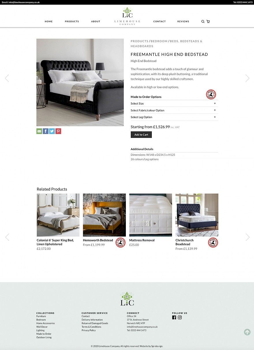 Website Product page